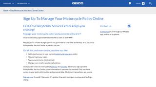 Sign Up To Manage Your Motorcycle Policy Online | GEICO