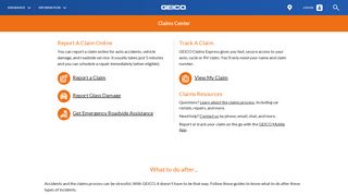 Claims Center | Report Or Check An Insurance Claim | GEICO