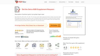 Fillable Online Geico B2B Supplement Request Fax Email Print ...