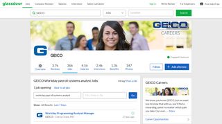 GEICO Workday payroll systems analyst Jobs | Glassdoor