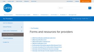 Forms and resources for providers - Geisinger