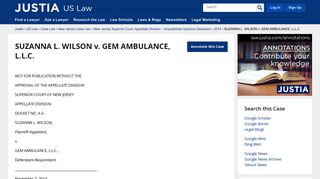 SUZANNA L. WILSON v. GEM AMBULANCE, LLC - Justia Law
