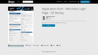 Application form - Merchant Login Page - GE Money - Yumpu