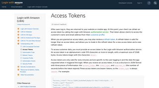 Access Tokens | Login with Amazon - Amazon Developer