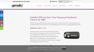 SafeNet IDProve OTP Hardware Tokens for AWS | Gemalto