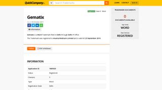 Gematix™ Trademark | QuickCompany