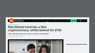 Man behind GemCoin, a fake cryptocurrency, settles lawsuit for $71 ...