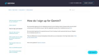 How do I sign up for Gemini? – Gemini - Help Center - Zendesk