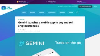 Gemini launches a mobile app to buy and sell cryptocurrencies - The ...
