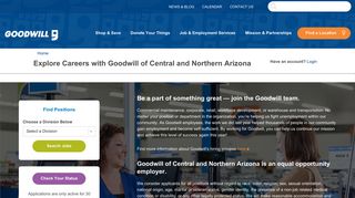 Goodwill of Central and Northern Arizona Job Application