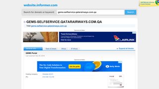 gems-selfservice.qatarairways.com.qa at WI. GEMS Portal