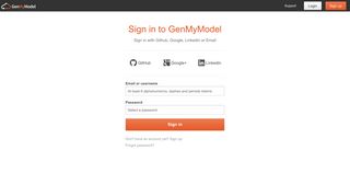 GenMyModel: Login