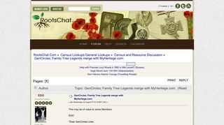 GenCircles; Family Tree Legends merge with MyHeritage.com; (Census ...
