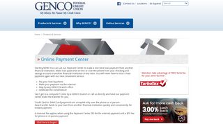 GENCO Federal Credit Union » Online Payment Center