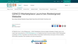 GENCO Marketplace Launches Redesigned Website - PR Newswire