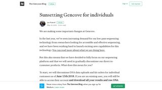 Sunsetting Gencove for individuals – The Gencove Blog – Medium