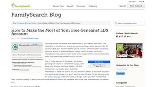 Making the Most of Your Free Geneanet LDS Account - FamilySearch