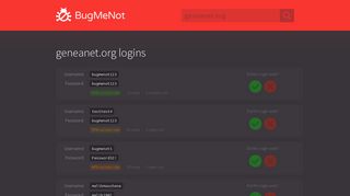geneanet.org passwords - BugMeNot