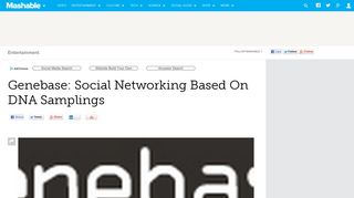 Genebase: Social Networking Based On DNA Samplings - Mashable