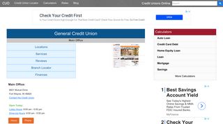 General Credit Union - Fort Wayne, IN - Credit Unions Online