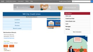 Mill City Credit Union - Murfreesboro, TN at 2532 General Mills Way