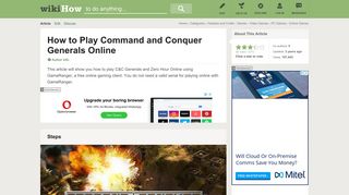 How to Play Command and Conquer Generals Online (with Pictures)