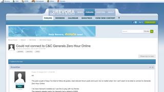Could not connect to C&C Generals Zero Hour Online - C&C:Online ...