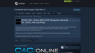 Guide :: [ENG] C&C: Online MP/COOP [Supports ... - Steam Community