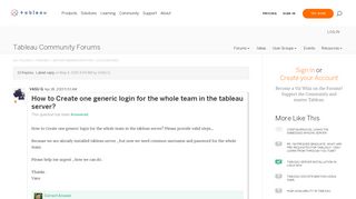 How to Create one generic login for the whole t... |Tableau ...