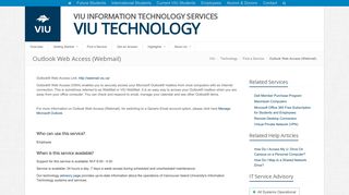 Outlook Web Access (Webmail) | VIU Technology | VIU