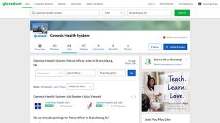 Genesis Health System Patrol officer Jobs in Branchburg, NJ | Glassdoor