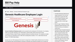 Genesis Healthcare Employee Login - Bill Pay Help