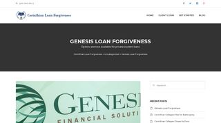 Genesis Loan Forgiveness - Corinthian Loan Forgiveness