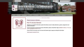 Parent Access to Genesis - Riverside Township High School