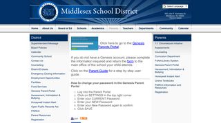 Parents Genesis Parent Portal - Middlesex School District