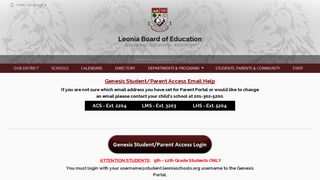 Genesis Parent Access - Leonia Board of Education