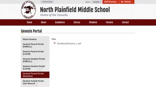 Genesis Parent Portal Directions - North Plainfield Middle School