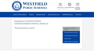 Genesis/Parent Portal Manual – Technology Resources – Westfield ...