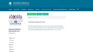 Genesis Medical Associates, Inc. - The New Patient Portal