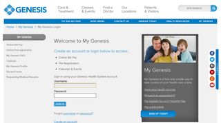 My Genesis Login - Bill Payment, Pre-Reg & Classes and Events ...