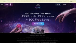 Genesis Casino - 100% Match Bonus + 300 FREE SPINS!