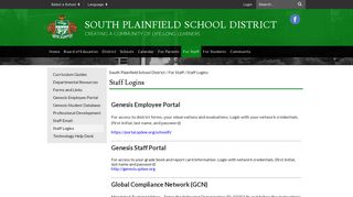 Staff Logins - South Plainfield School District