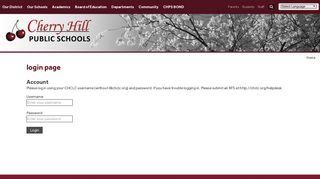 login page - Cherry Hill Public Schools
