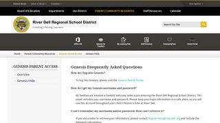 Genesis Parent Access / Genesis FAQs