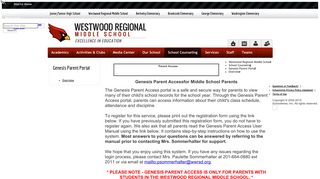 Genesis Parent Portal / Overview - Westwood Regional School District