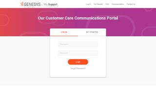 Genesys Customer Care - Login