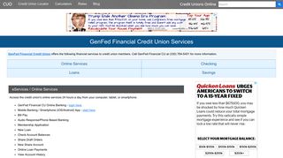 GenFed Financial Credit Union Services: Savings, Checking, Loans