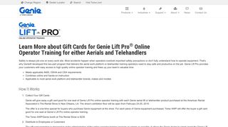 Genie Lift Pro - Online Operator Training - Terex Corporation