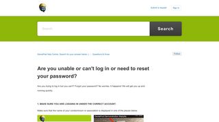 Are you unable or can't log in or need to reset your password ...