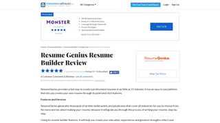 Resume Genius Resume Builder - ConsumersAdvocate.org